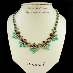 ORCHIDEE superduo beaded necklace beading tutorials and patterns seed bead beadwork jewelry beadweaving tutorial beading pattern instruction
