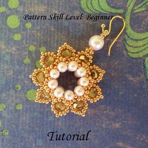 CLASSIC ELEGANCE beaded earrings or pendant beading tutorial and pattern seed bead jewelry beadweaving tutorial beading pattern instructions
