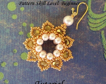 CLASSIC ELEGANCE beaded earrings or pendant beading tutorial and pattern seed bead jewelry beadweaving tutorial beading pattern instructions