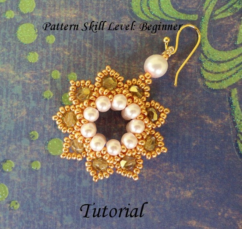 CLASSIC ELEGANCE beaded earrings or pendant beading tutorial and pattern seed bead jewelry beadweaving tutorial beading pattern instructions image 1