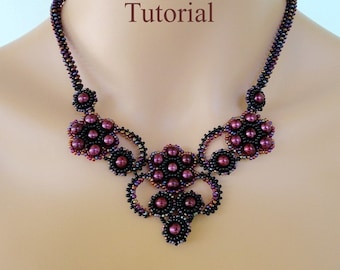 FRENCH KISS beaded necklace beading tutorial beadweaving pattern seed bead beadwork jewelry beadweaving tutorial beading pattern instruction