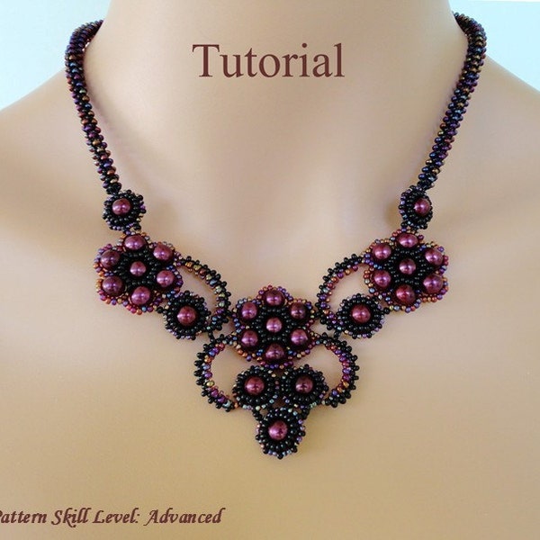 FRENCH KISS beaded necklace beading tutorial beadweaving pattern seed bead beadwork jewelry beadweaving tutorial beading pattern instruction