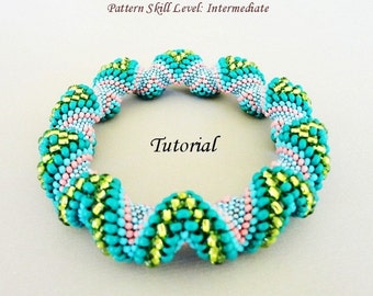 BUMPS Cellini spiral beaded bracelet beading tutorial and pattern seedbead beadwork jewelry beadweaving tutorial beading pattern instruction