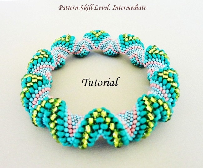 BUMPS Cellini spiral beaded bracelet beading tutorial and pattern seedbead beadwork jewelry beadweaving tutorial beading pattern instruction