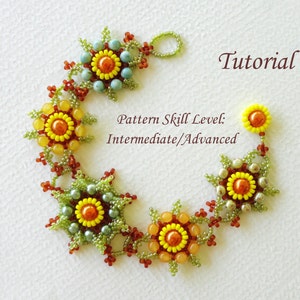 MARJOLAINE beaded bracelet beading tutorial beadweaving pattern seed bead beadwork jewelry beadweaving tutorial beading pattern instructions