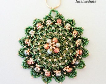 NOTRE DAME beaded pendant beading tutorial beadweaving pattern seed bead beadwork jewelry beadweaving tutorials beading pattern instructions