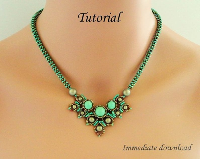 CHIMERE beaded necklace beading tutorial beadweaving pattern seed bead beadwork jewelry beadweaving tutorials beading pattern instructions image 3