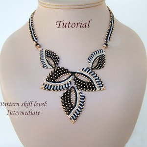 SHADOWS necklace beading tutorial instructions - beadweaving pattern beaded seed bead jewelry