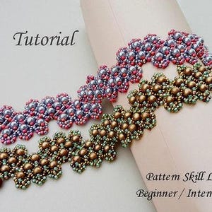 Tutorial de abalorios para pulsera de cuentas en zigzag, patrón de tejido de cuentas, joyería con cuentas de semillas, tutoriales de tejido de cuentas, instrucciones de patrones de abalorios