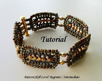 GODIVA beaded bracelet beading tutorial beadweaving pattern seed bead beadwork jewelry beadweaving tutorials beading pattern instructions