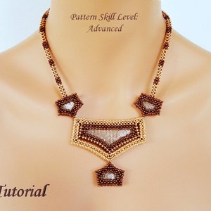 LOOKING GLASS beaded necklace beading tutorials and patterns seed bead beadwork jewelry beadweaving tutorials beading pattern instructions