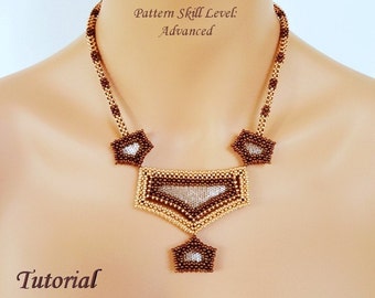 LOOKING GLASS beaded necklace beading tutorials and patterns seed bead beadwork jewelry beadweaving tutorials beading pattern instructions