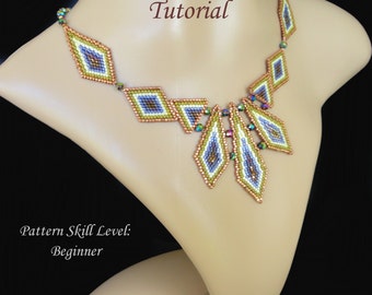 EXCALIBUR beaded necklace beading tutorial beadweaving pattern seed bead beadwork jewelry beadweaving tutorials beading pattern instructions