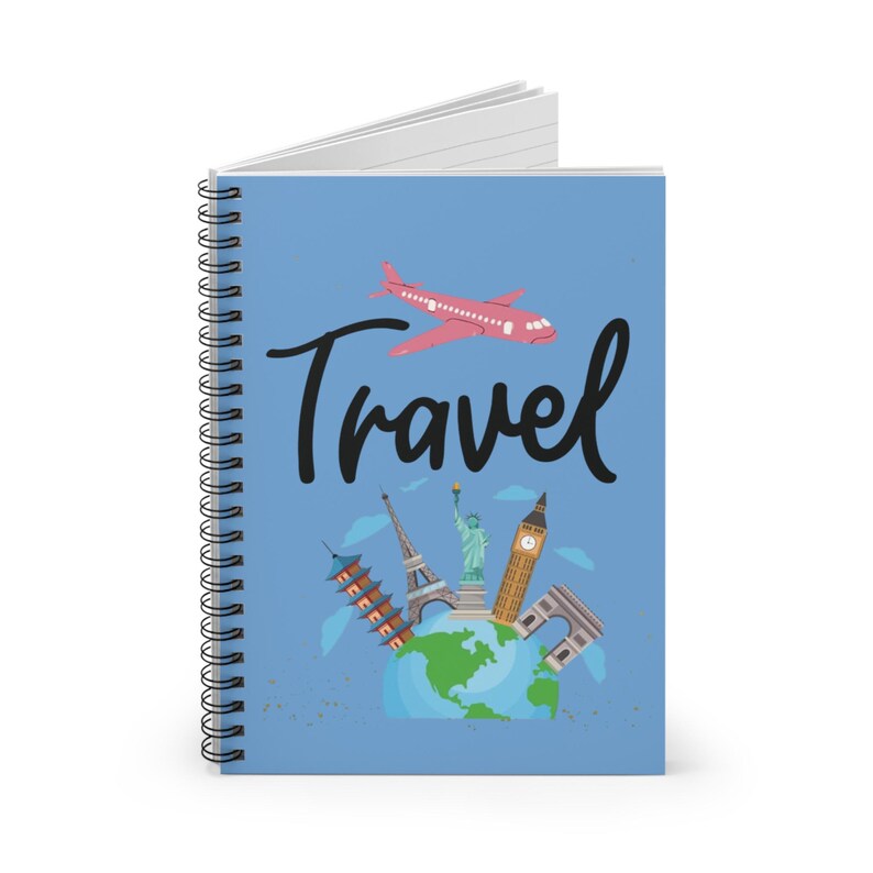 Travel Illustration Spiral Notebook | Ruled Line - Etsy