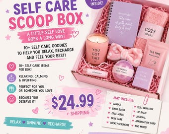 Self Care Scoop Box | 10+ Relaxation Goodies, Spa Package
