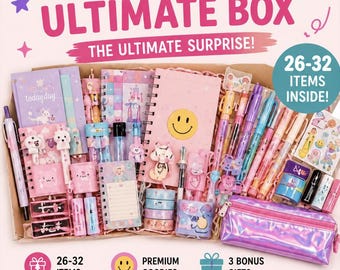 Ultimate Kawaii Stationery Scoop Box | 28-32 Items, 3 Bonus Gifts