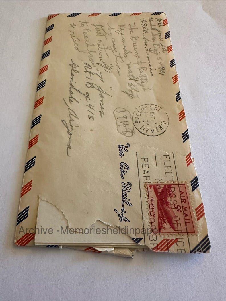 Postmarked Envelop Pearl Harbor Navy Envelope - December 7, 1948 Postmark, Historic ...
