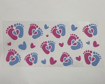 Gender reveal UV dtf wrap