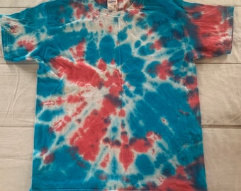 Kid's 4th of July Red White and Blue Swirl Small Tie Dye Tee