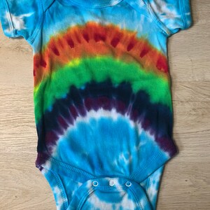 6 Month Baby Infant Rainbow Love Tie Dye Body Suit image 2
