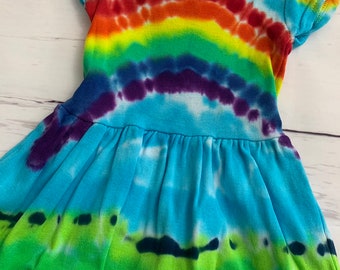 Baby 6 Month Over the Rainbow Tie Dye Ribbed Play Dress
