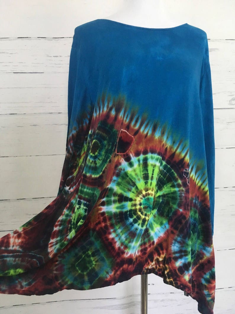 Women's XXL Deep Blue & Multi Color Burst Tie Dye | Etsy