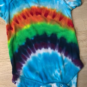 6 Month Baby Infant Rainbow Love Tie Dye Body Suit image 1
