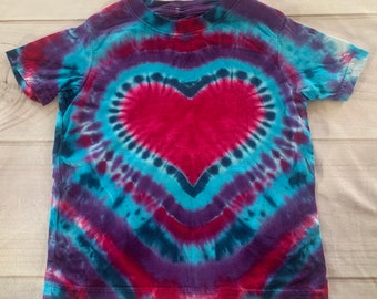 4T Toddler Colorful Heart Tie Dye Tee