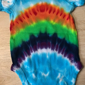6 Month Baby Infant Rainbow Love Tie Dye Body Suit image 3