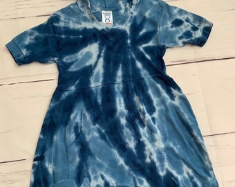 Girls 5T 6T Toddler Indigo Crush Tie Dye Hoodie Dress