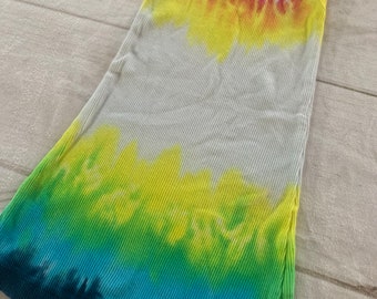 2T Toddler Rainbow Split Tie Dye Ribbed Tank Dress