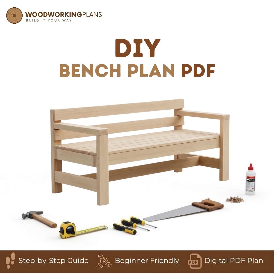 DIY Outdoor Bench Build PDF Plans: Simple Woodworking Project (digital ...
