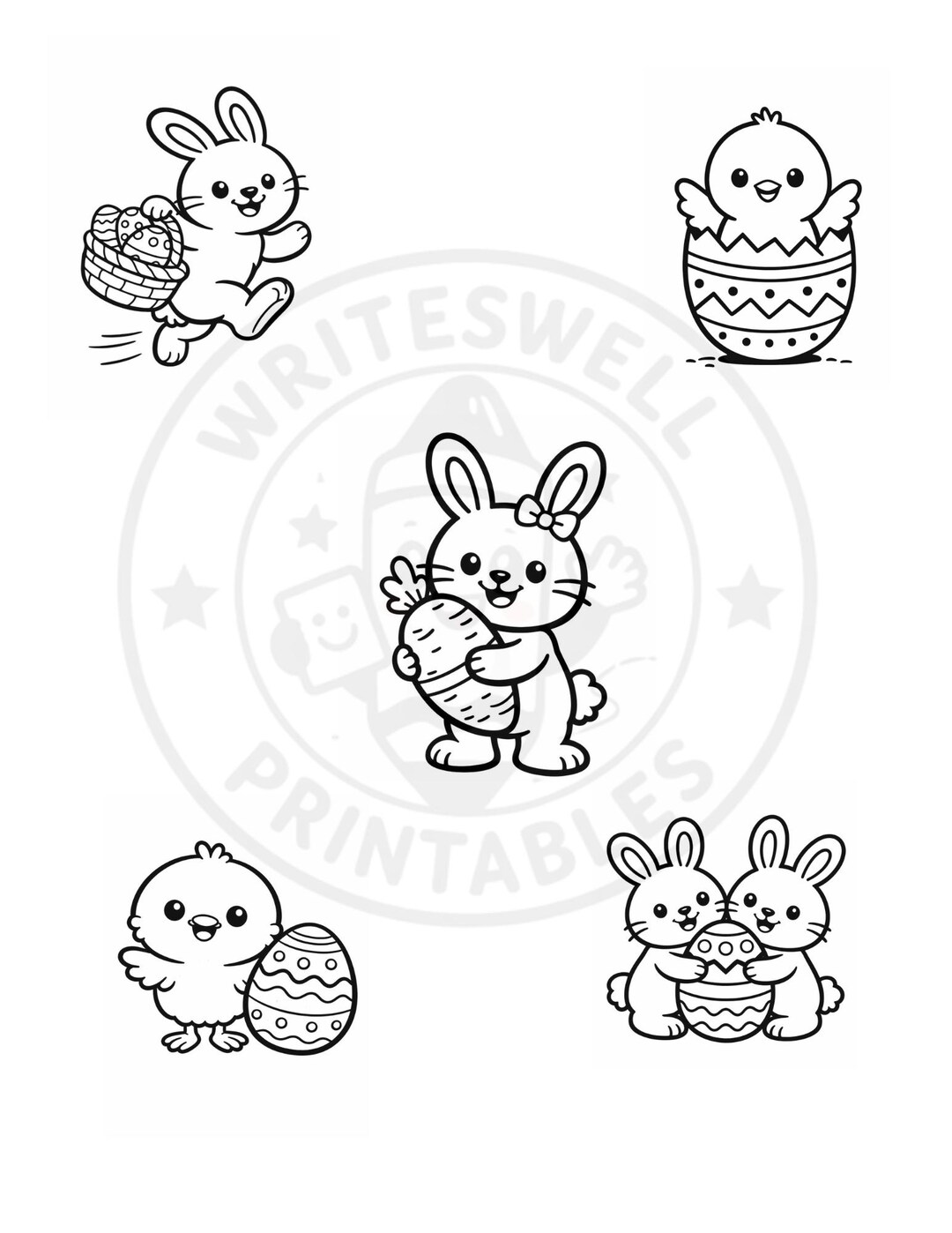 Bold & Easy Easter Coloring Pages for Kids Ages 3+ - Etsy