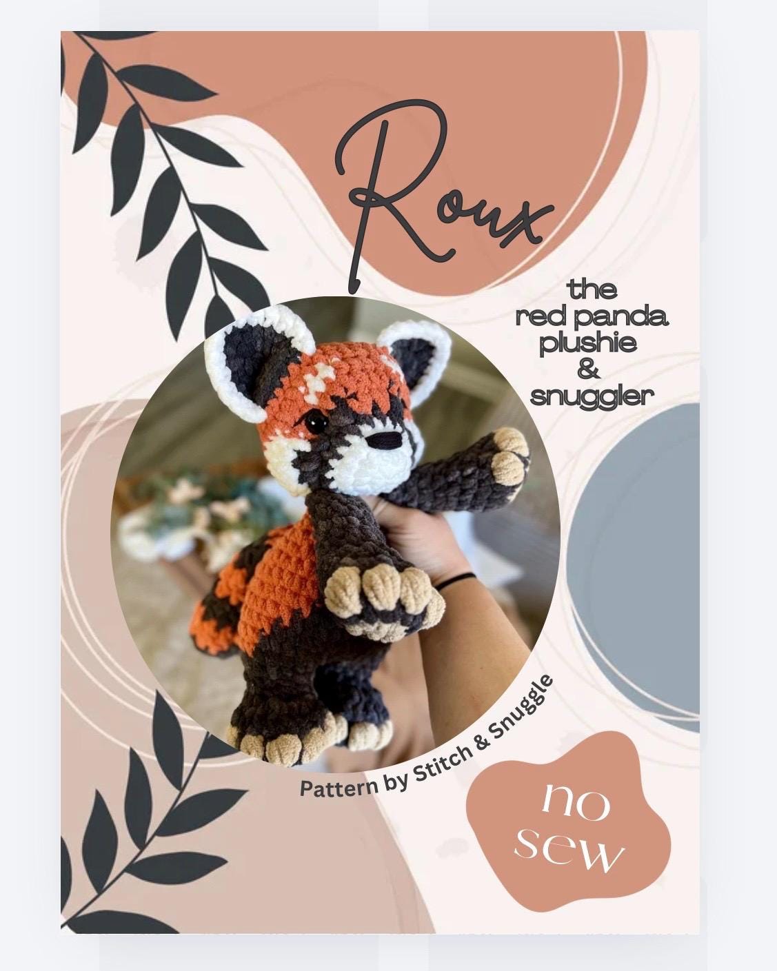 30 Red Panda Crochet Patterns for Adorable Handmade Gifts 21 Roux Red Panda Crochet Pattern – 2-in-1 No-Sew Plushie Amigurumi