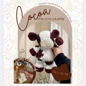 Cocoa die Kuh Häkelanleitung PDF - Amigurumi Kuh Plüsch Anleitung - Sofortiger Download Kuscheltier Spielzeug