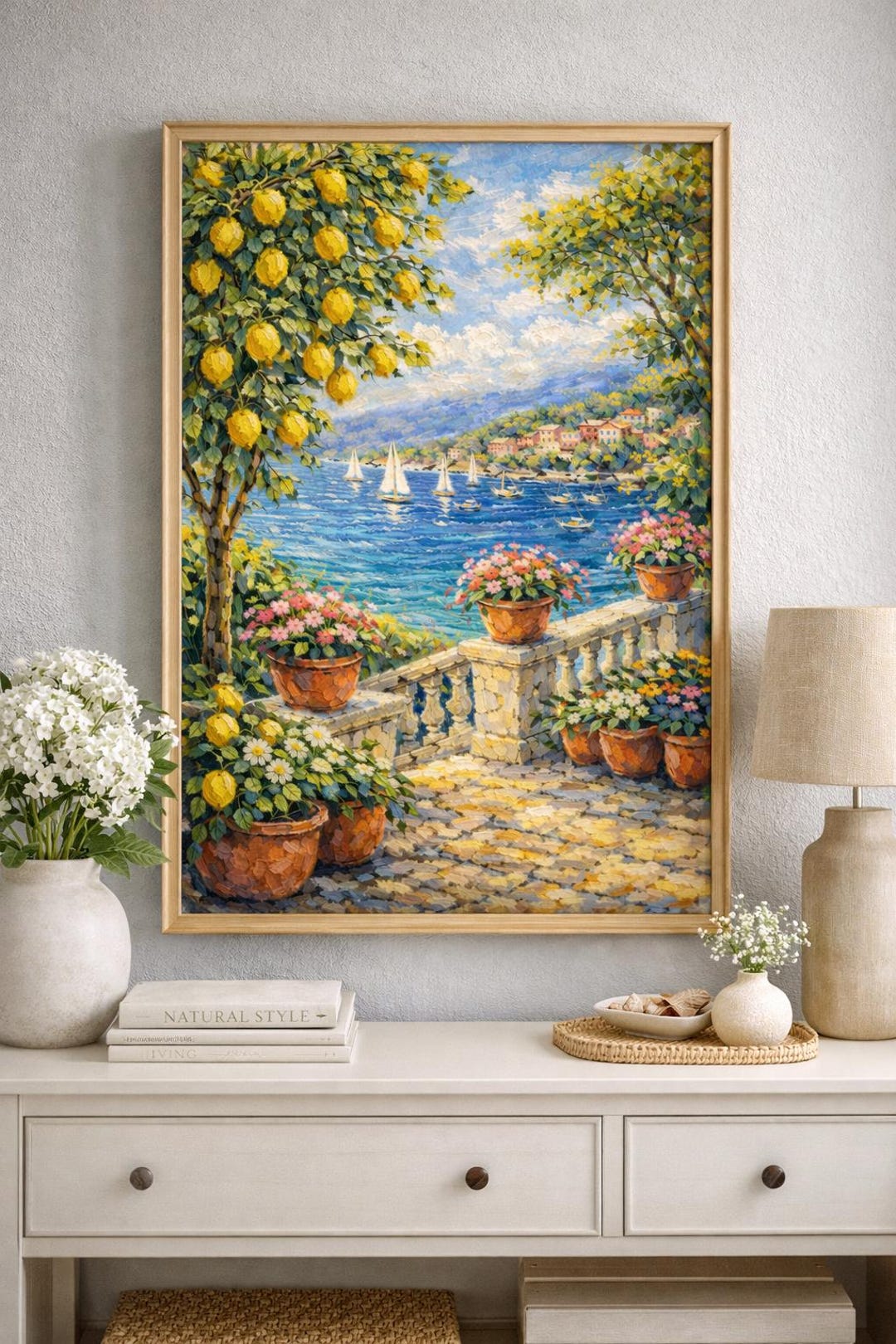 Mediterranean Lemon Tree Poster – Coastal Terrace Wall Art ...