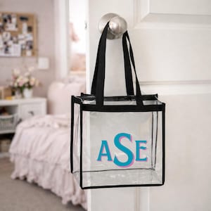 Custom Clear Stadium Tote Bag: Personalized Beach Concert Sport Events Bag (12x12x6 PVC)