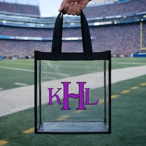 Custom Clear Stadium Tote Bag/Personalized Waterproof Beach Concert Sporting Event Bag/12x12x6 PVC Clear Security Approved Pool Travel Bag