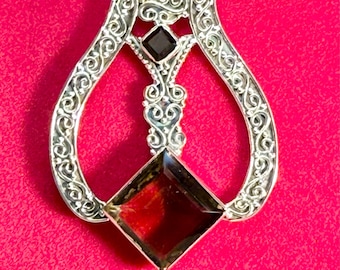 Silver and Quartz Necklace Pendant