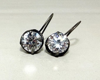 Silpada "Center Stage" Drop Earrings - Sterling Silver and Cubic Zirconia