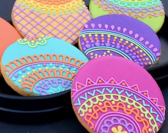 Custom Circle Lace Sugar Cookies (Set of Six)