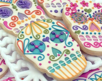 Custom Skull Sugar Cookies (Set of Six)