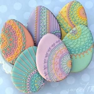 Lace Easter Egg Sugar Cookies (Set of Six)