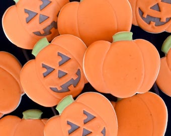 Pumpkin and Jack-O-Lantern Sugar Cookies (Set of Six)