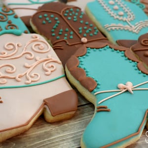 Custom Cowboy Boot Sugar Cookies (Set of Six)