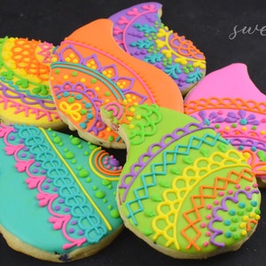 Custom Paisley Lace Sugar Cookies Set of Six image 6