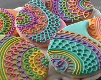 Custom Paisley Lace Sugar Cookies (Set of Six)