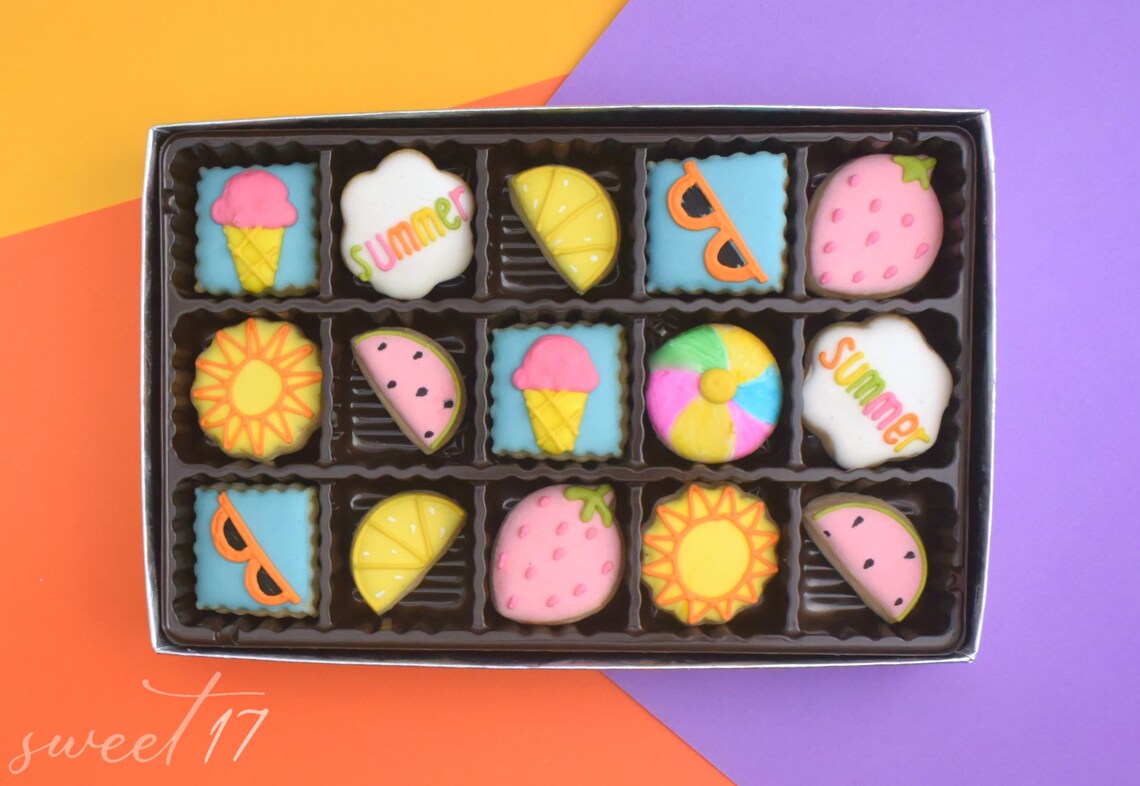 Mini Summer Sugar Cookies Gift Box Etsy