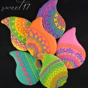 Custom Paisley Lace Sugar Cookies Set of Six image 7