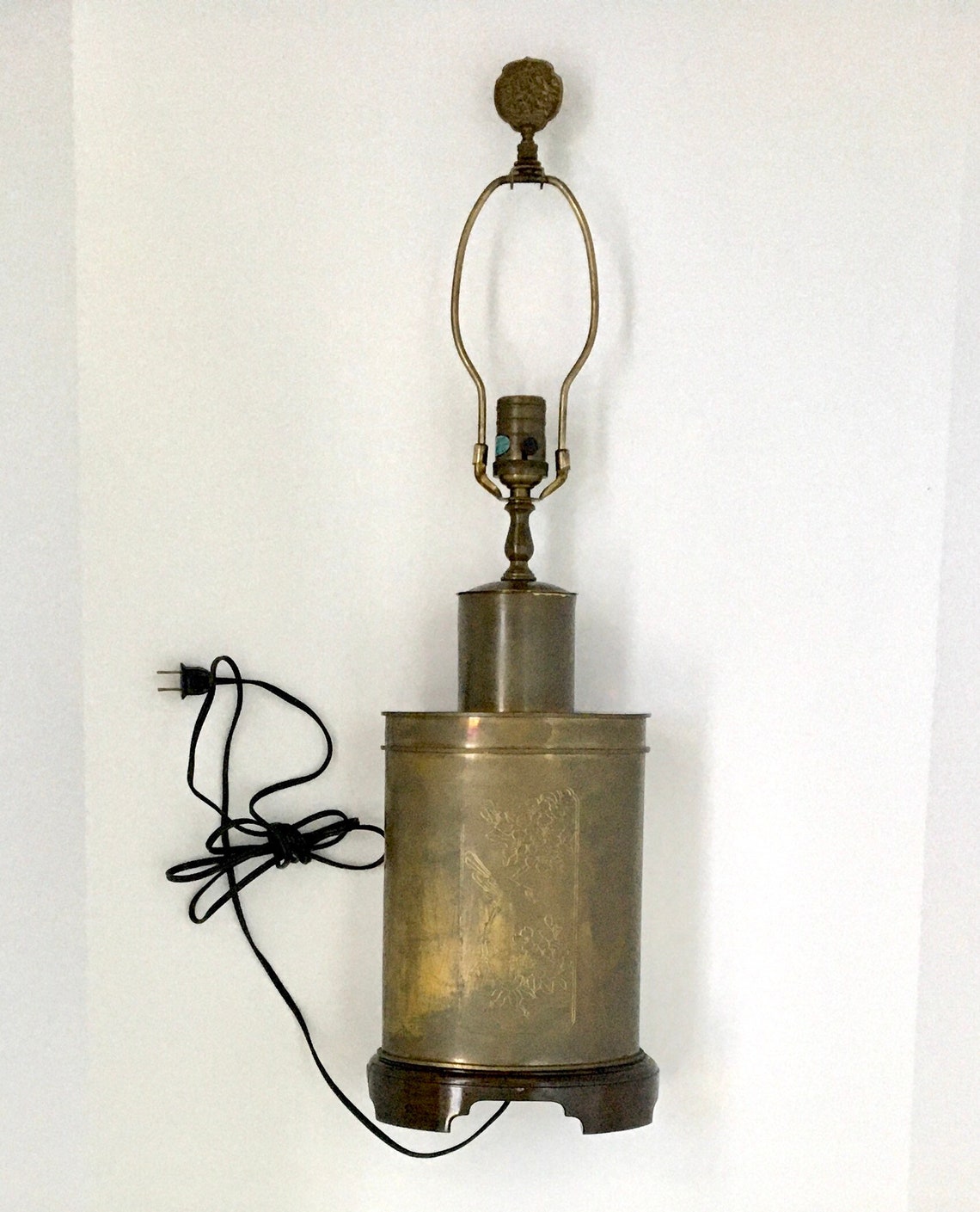 Vintage Wildwood Brass Table Lamp Tea Caddy Lamp Etsy